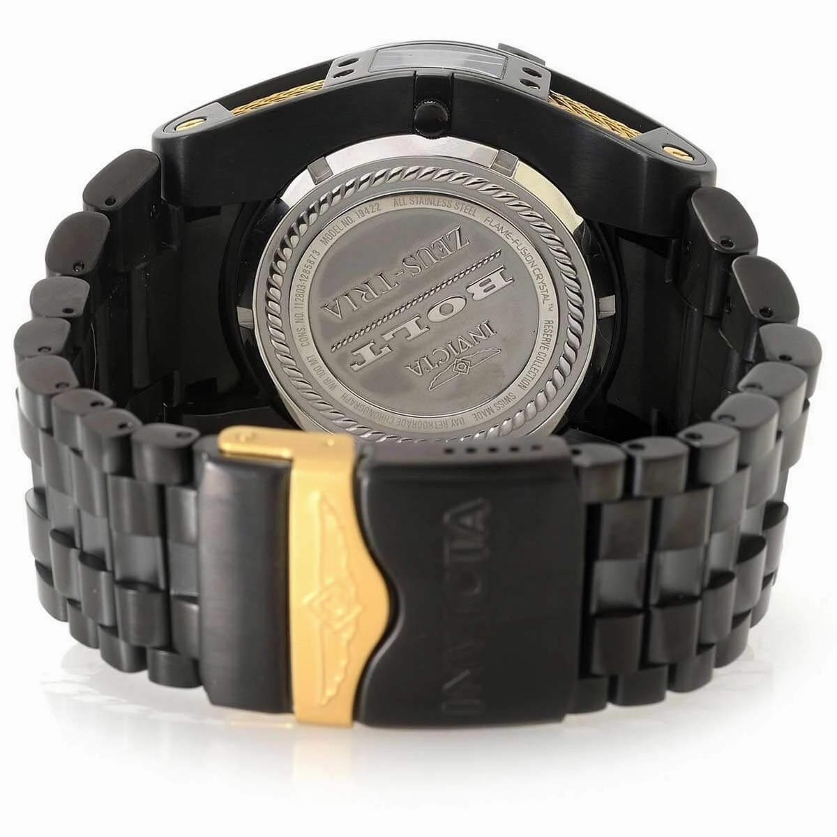 Invicta Men's Chronograph Watch - Bolt MOP Dial Black Stainless Steel bracelet | 19422