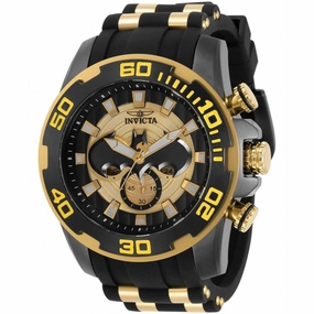 Invicta Men's Chronograph Watch - DC Comics Batman Black and Gold Dial Strap | 32531