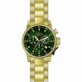 Invicta Men's Chronograph Watch - I-Force Green Dial Yellow Gold Bracelet | 31639
