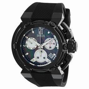 Invicta Men's Chronograph Watch - Jason Taylor Black Case MOP Dial Strap | 33969