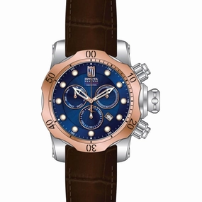 Invicta Men's Chronograph Watch - Jason Taylor Rose Gold Bezel Brown Strap | 31650