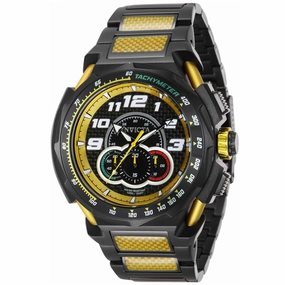 Invicta Men's Chronograph Watch - JM Correa Black and Yellow Dial Bracelet | 43784