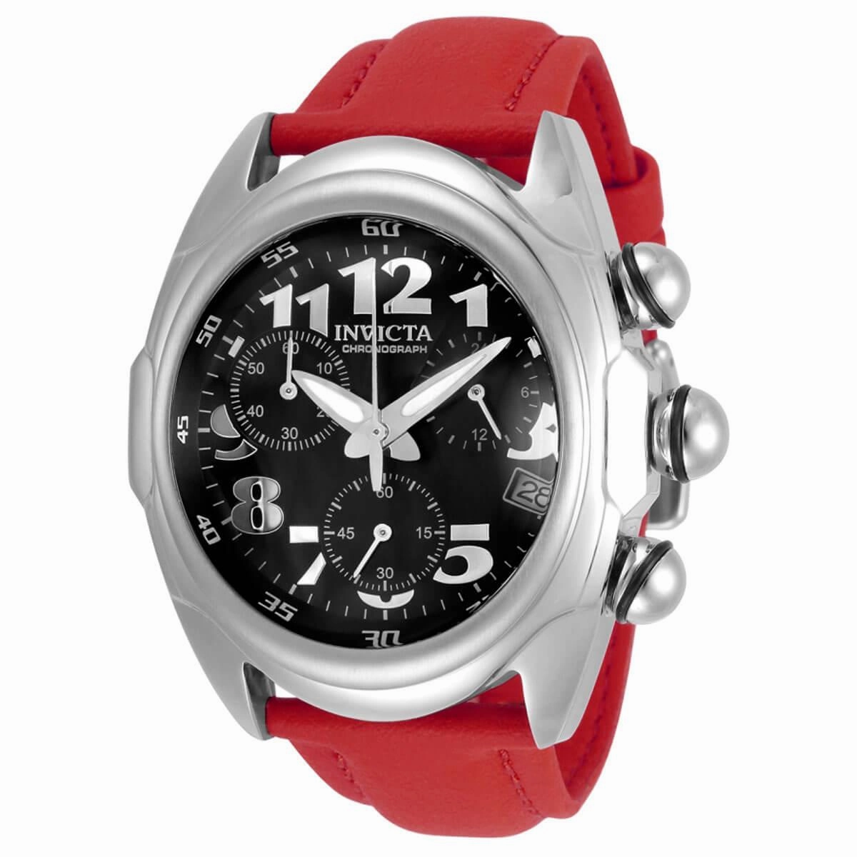 Invicta Men's Chronograph Watch - Lupah Black Dial Red Rubber Strap | 31402