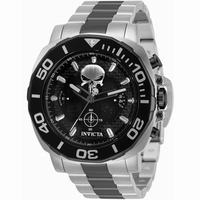 Invicta Men's Chronograph Watch - Marvel Punisher Black and Silver Dial | 35094