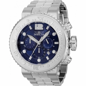 Invicta Men's Chronograph Watch - Pro Diver Blue Dial Silver Steel Bracelet | 37221