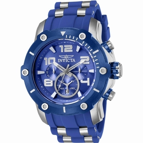 Invicta Men's Chronograph Watch - Pro Diver Blue Dial Steel and Rubber Strap | 40817