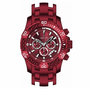 Invicta Men's Chronograph Watch - Pro Diver Burgundy Dial Steel Bracelet | 40902