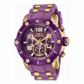 Invicta Men's Chronograph Watch - Pro Diver Quartz Purple Dial Two Tone Strap | 40805