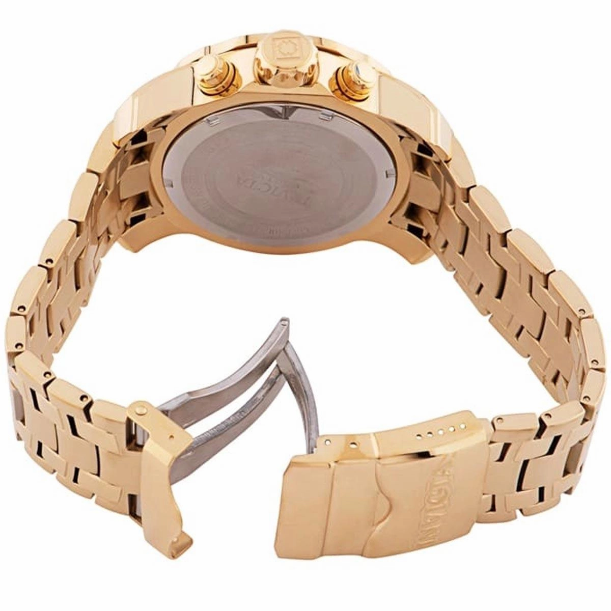Invicta Men's Chronograph Watch - Pro Diver Quartz Yellow Gold Steel Bracelet | 35132