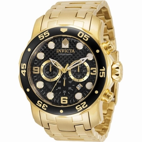 Invicta Men's Chronograph Watch - Pro Diver Quartz Yellow Gold Steel Bracelet | 35132