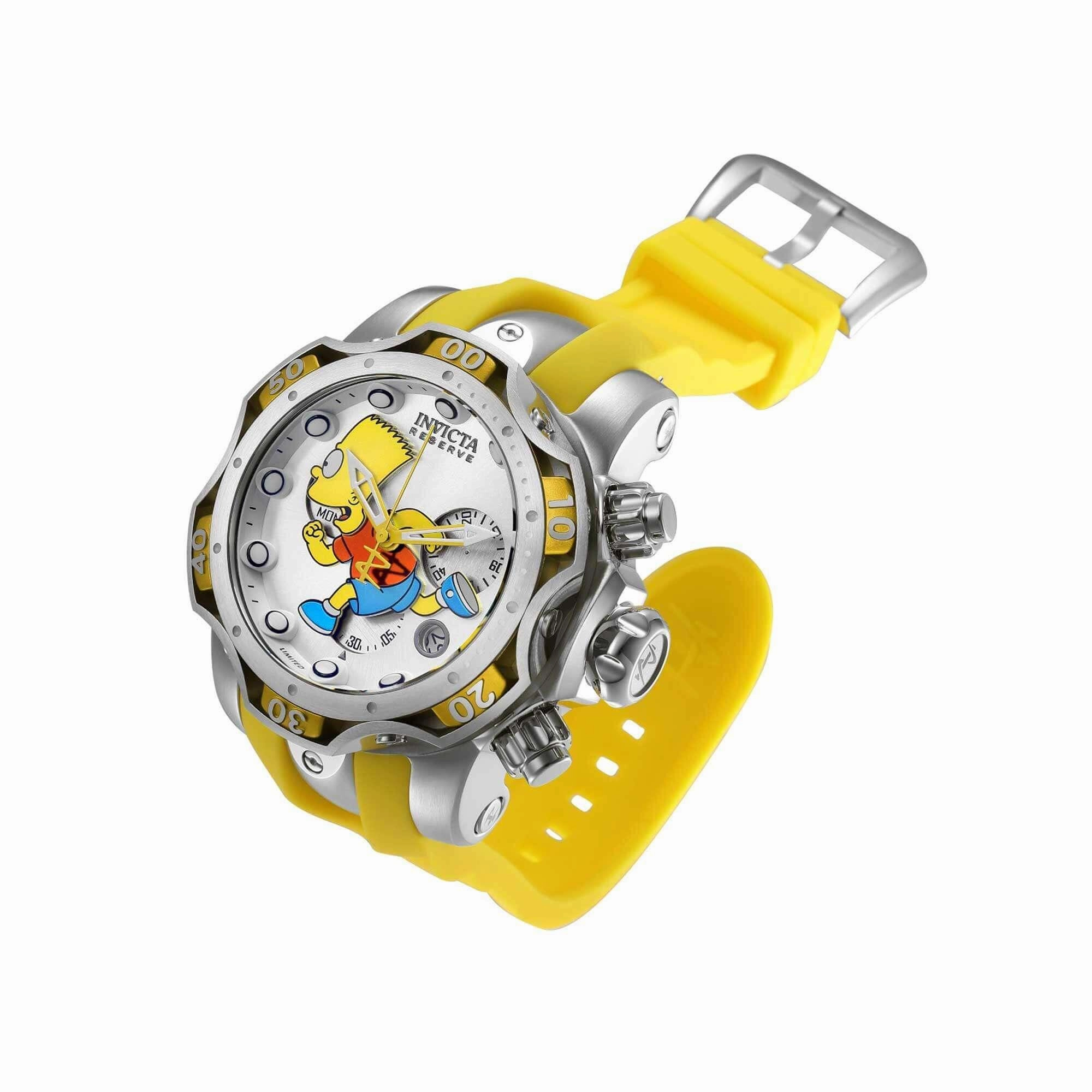 Invicta Men's Chronograph Watch - Reserve Simpsons Yellow Silicone Strap | 39018