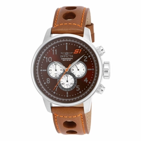 Invicta Men's Chronograph Watch - S1 Rally Brown Dial Leather Strap | 16015
