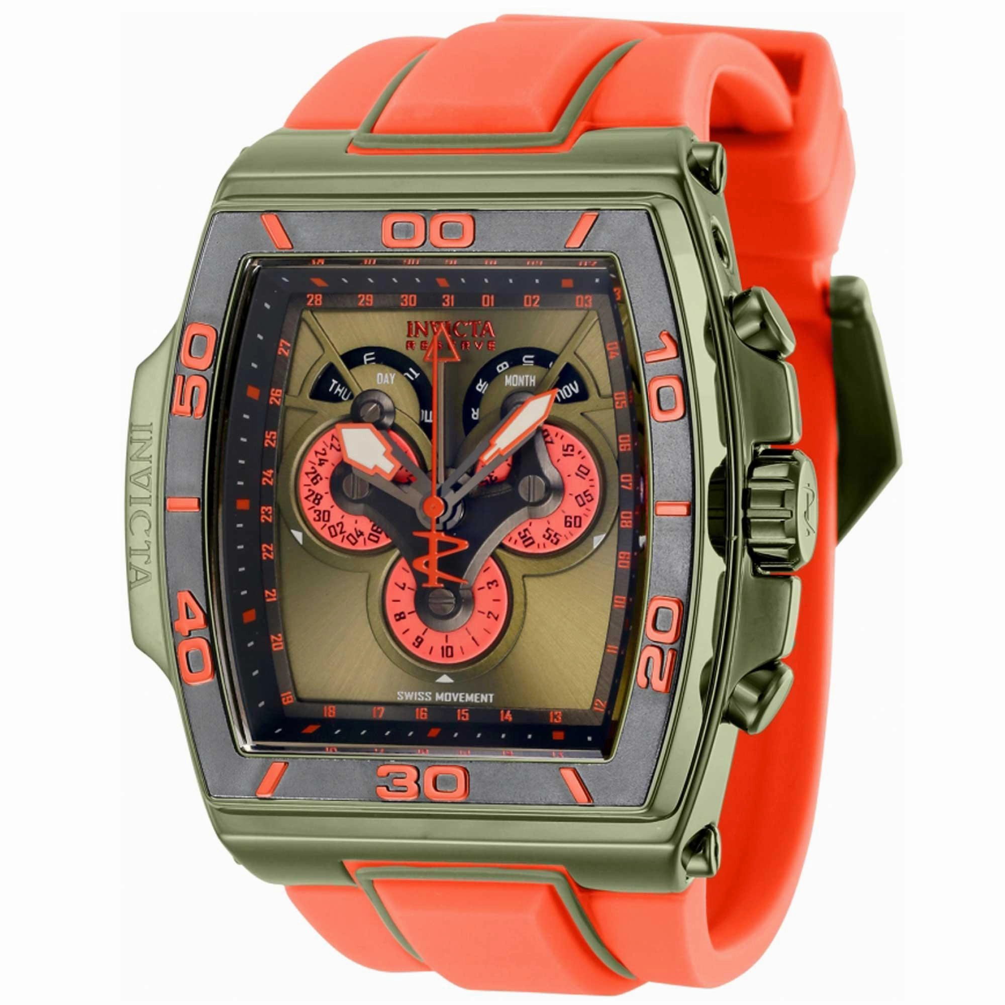 Invicta Men's Chronograph Watch - S1 Rally Diablo Orange and Green Strap | 43365