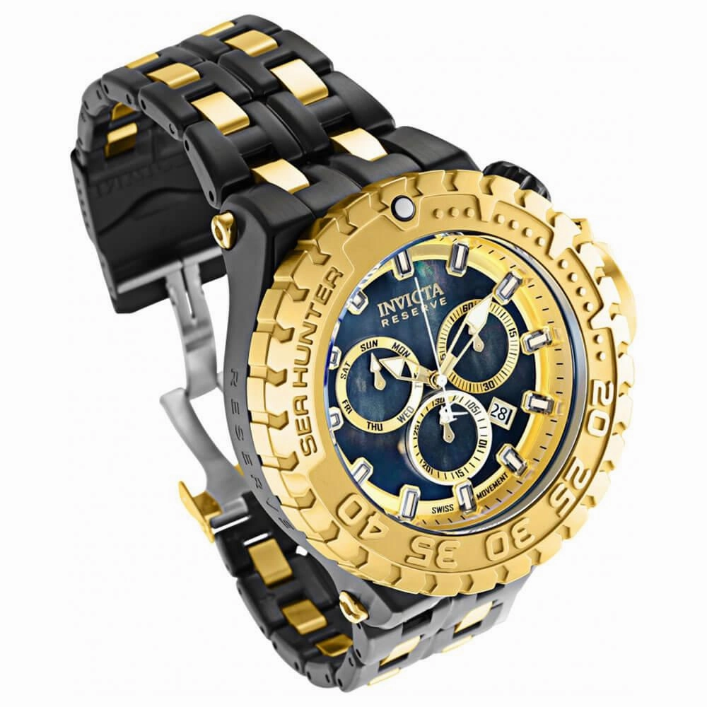 Invicta Men's Chronograph Watch - Sea Hunter MOP and Gold Dial Bracelet | 34597