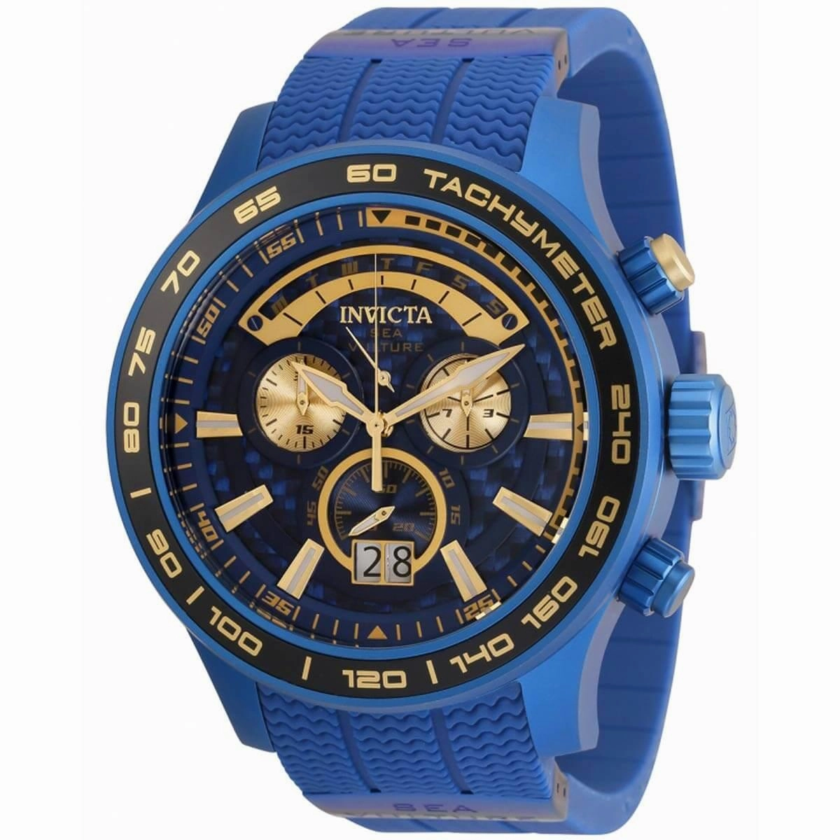 Invicta Men's Chronograph Watch - Sea Vulture Blue Dial Silicone Strap | 36600