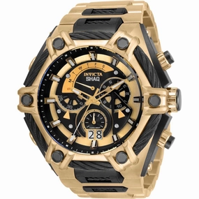 Invicta Men's Chronograph Watch - Shaq Quartz Black and Yellow Gold Bracelet | 33681