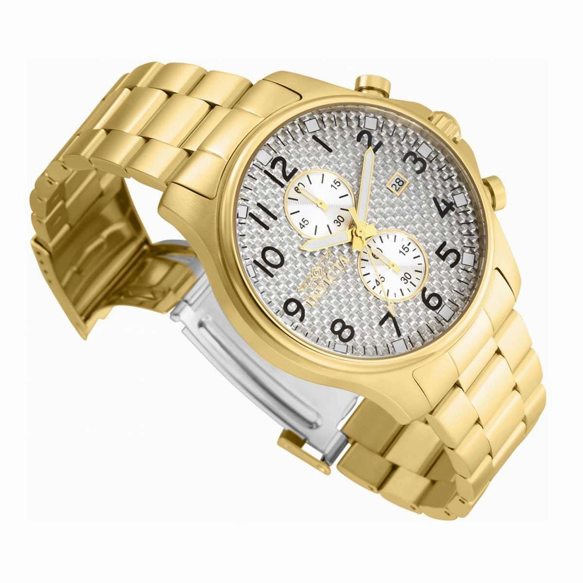 Invicta Men's Chronograph Watch - Specialty Silver Carbon Fiber Dial Bracelet | 34032