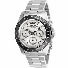 Invicta Men's Chronograph Watch - Speedway Black Bezel Silver Tone Dial | 26111