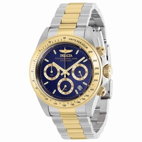 Invicta Men's Chronograph Watch - Speedway Blue Dial Two Tone Bracelet | 37173