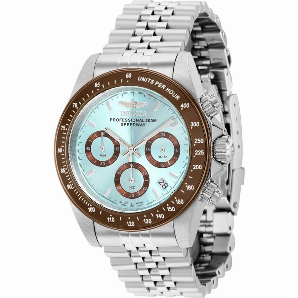 Invicta Men's Chronograph Watch - Speedway Light Blue Dial Steel Bracelet | 36733