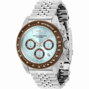 Invicta Men's Chronograph Watch - Speedway Light Blue Dial Steel Bracelet | 36733