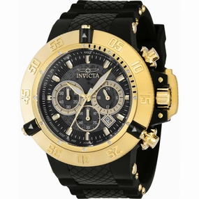 Invicta Men's Chronograph Watch - Subaqua Noma III Black and Gold Dial Strap | 38998