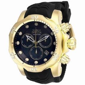 Invicta Men's Chronograph Watch - Venom Quartz Black MOP Dial Silicone Strap | 29761