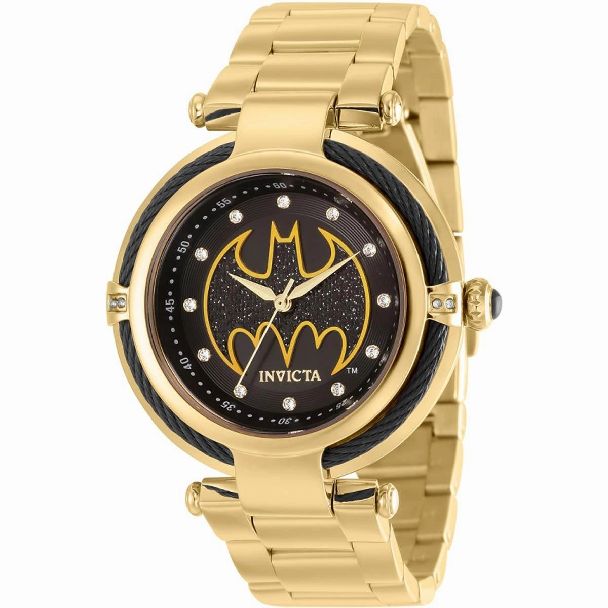 Invicta Men's Japanese Quartz Watch - DC Comics Batman Yellow Gold Bracelet | 36955