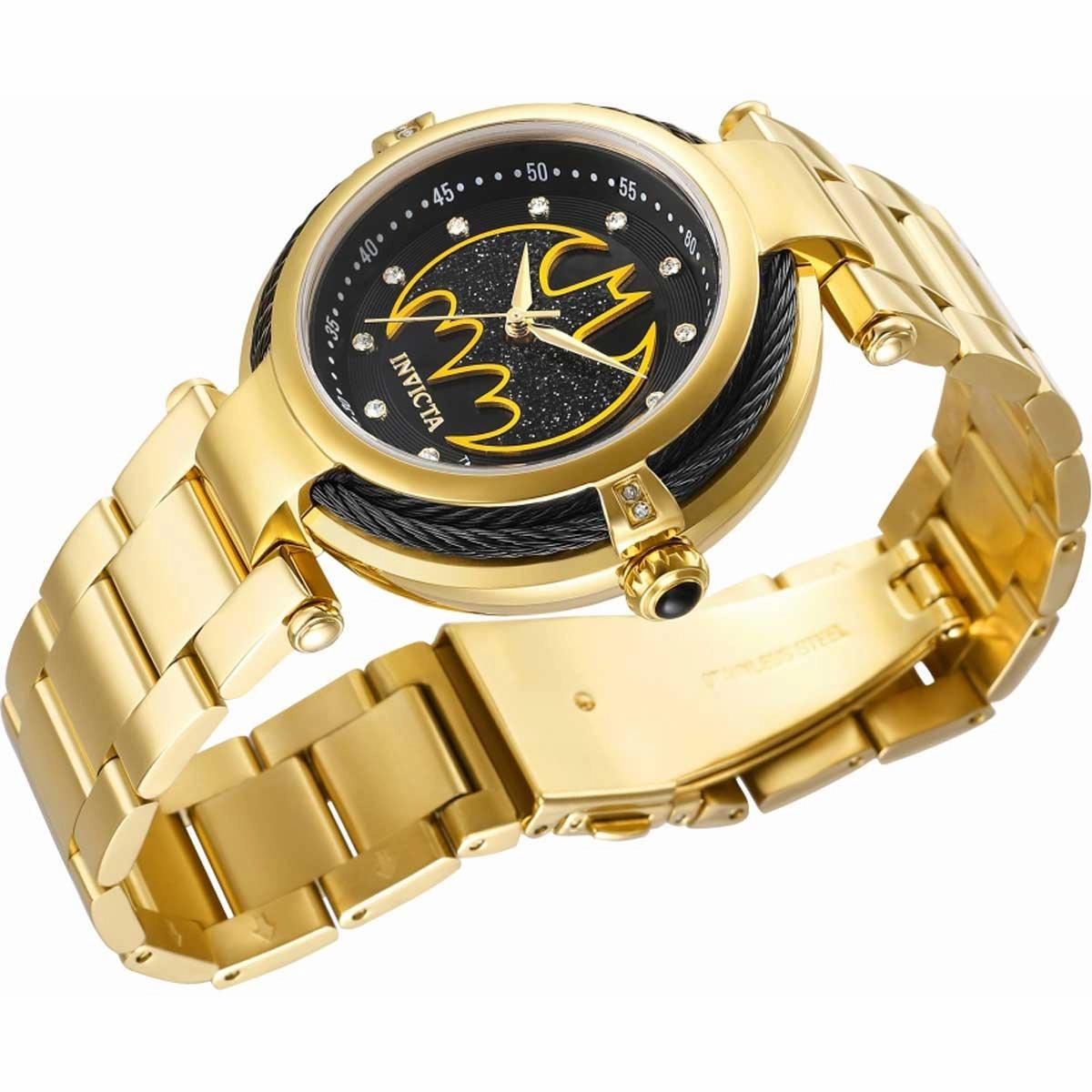 Invicta Men's Japanese Quartz Watch - DC Comics Batman Yellow Gold Bracelet | 36955
