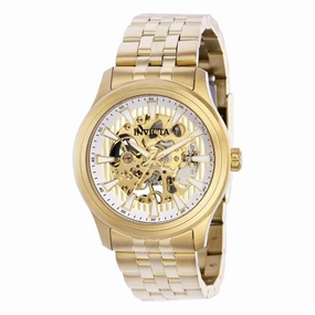 Invicta Men's Mechanical Watch - Vintage Gold Tone Skeleton Dial Bracelet | 37966