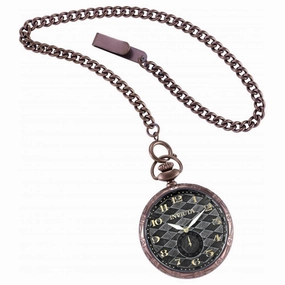 Invicta Men's Pocket Watch - Vintage Japanese Quartz Grey Dial Brown Chain | 34570