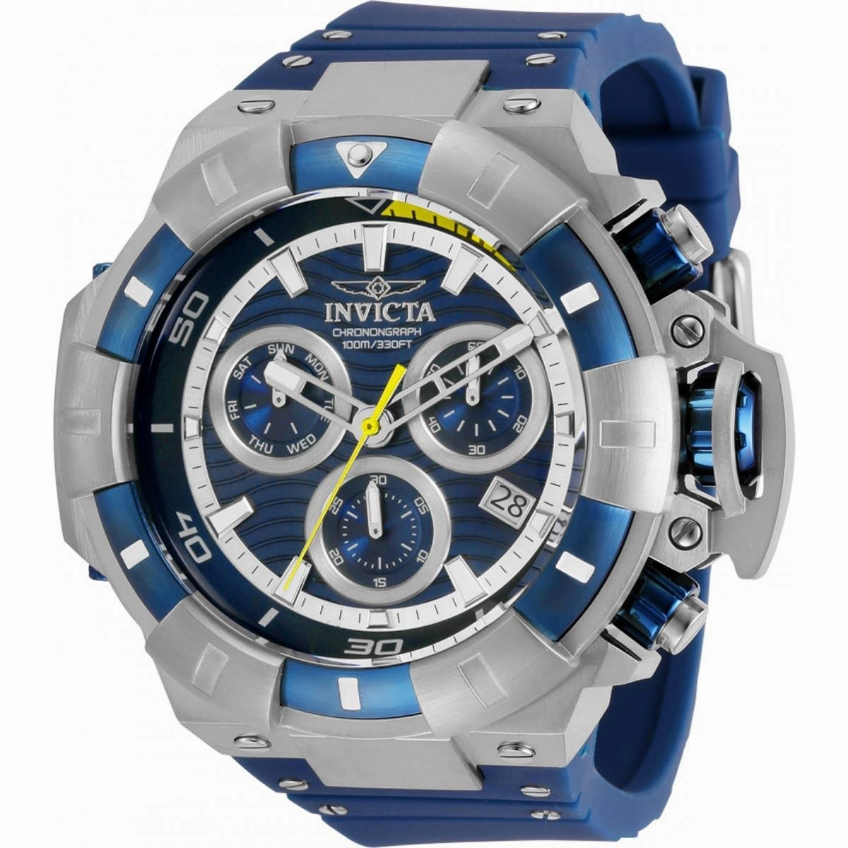 Invicta Men's Quartz Chronograph Watch - Akula Blue and Silver Dial Strap | 31892