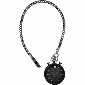 Invicta Men's Quartz Pocket Watch - Vintage Chronograph Black Dial SS Case | 34456