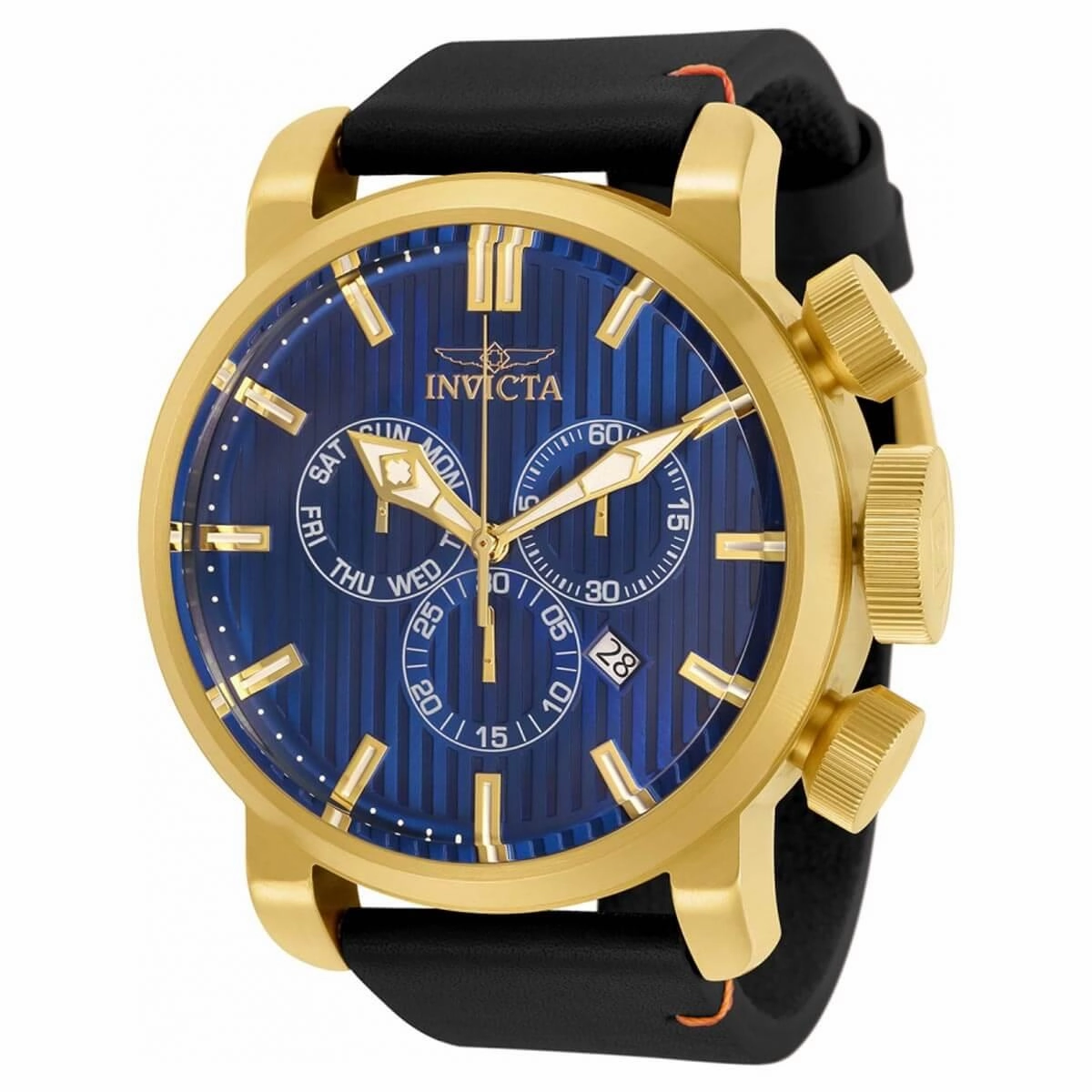 Invicta Men's Quartz Watch - Aviator Blue Dial Leather Strap | 31773
