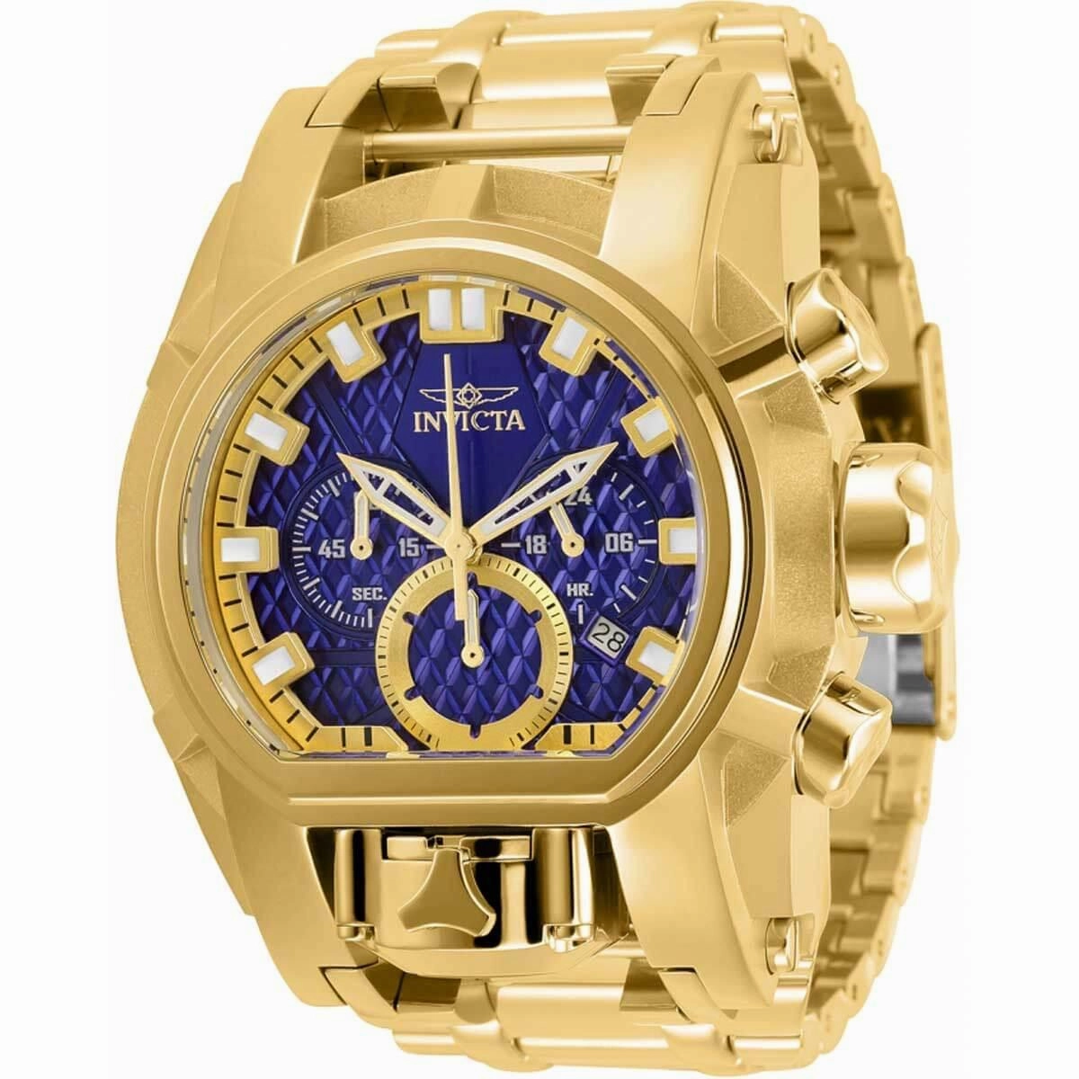 Invicta Men's Quartz Watch - Bolt Chronograph Yellow Gold Steel Bracelet | 31552
