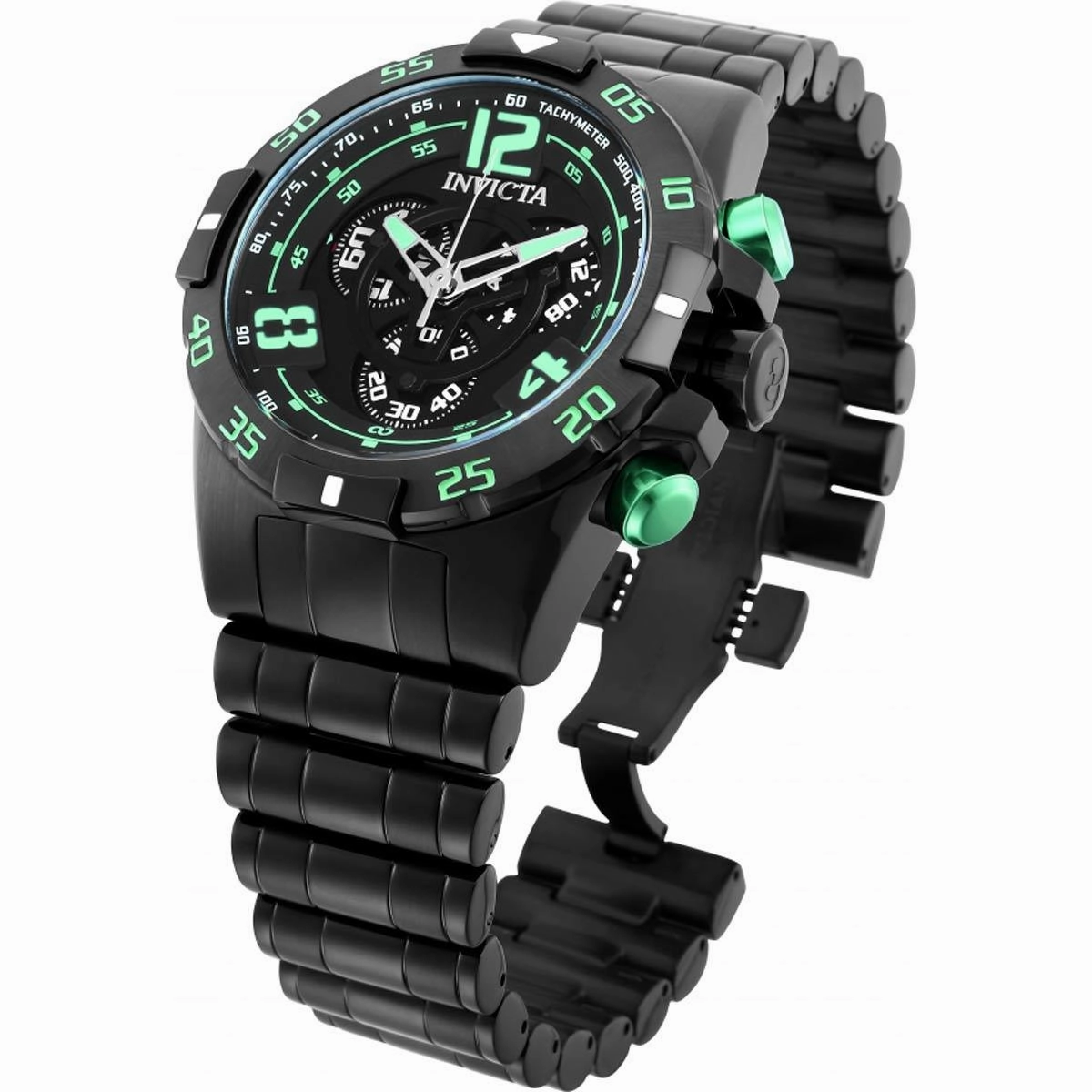 Invicta Men's Quartz Watch - Corduba Chronograph Black Dial SS Bracelet | 34984