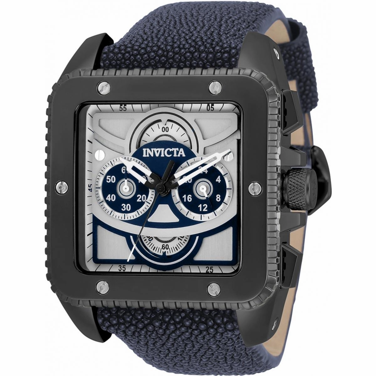 Invicta Men's Quartz Watch - Cuadro Chronograph Blue Stingray Leather Strap | 32000