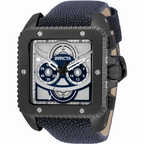 Invicta Men's Quartz Watch - Cuadro Chronograph Blue Stingray Leather Strap | 32000