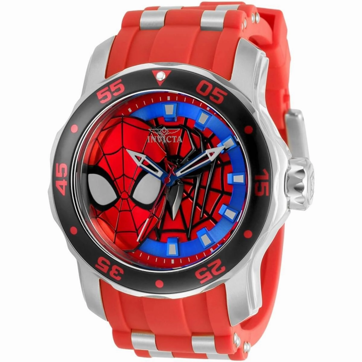 Invicta Men's Quartz Watch - Marvel Spiderman Black and Silver Tone Strap | 34742