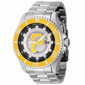 Invicta Men's Quartz Watch - MLB Pittsburgh Pirates Black and Silver Dial | 43475