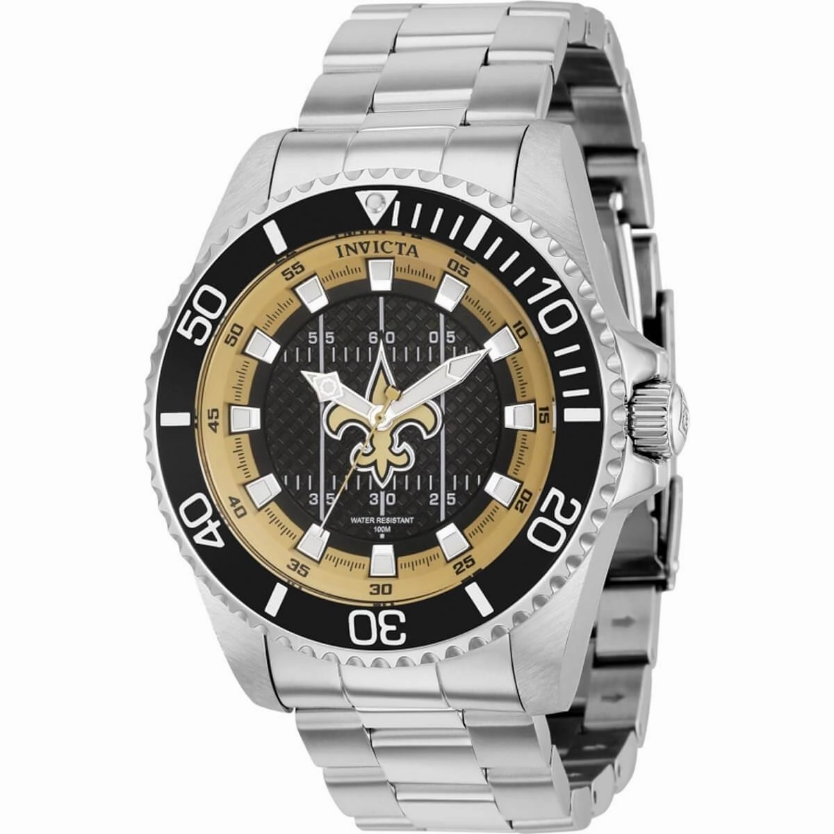 Invicta Men's Quartz Watch - NFL New Orleans Saints Stainless Steel Bracelet | 36941