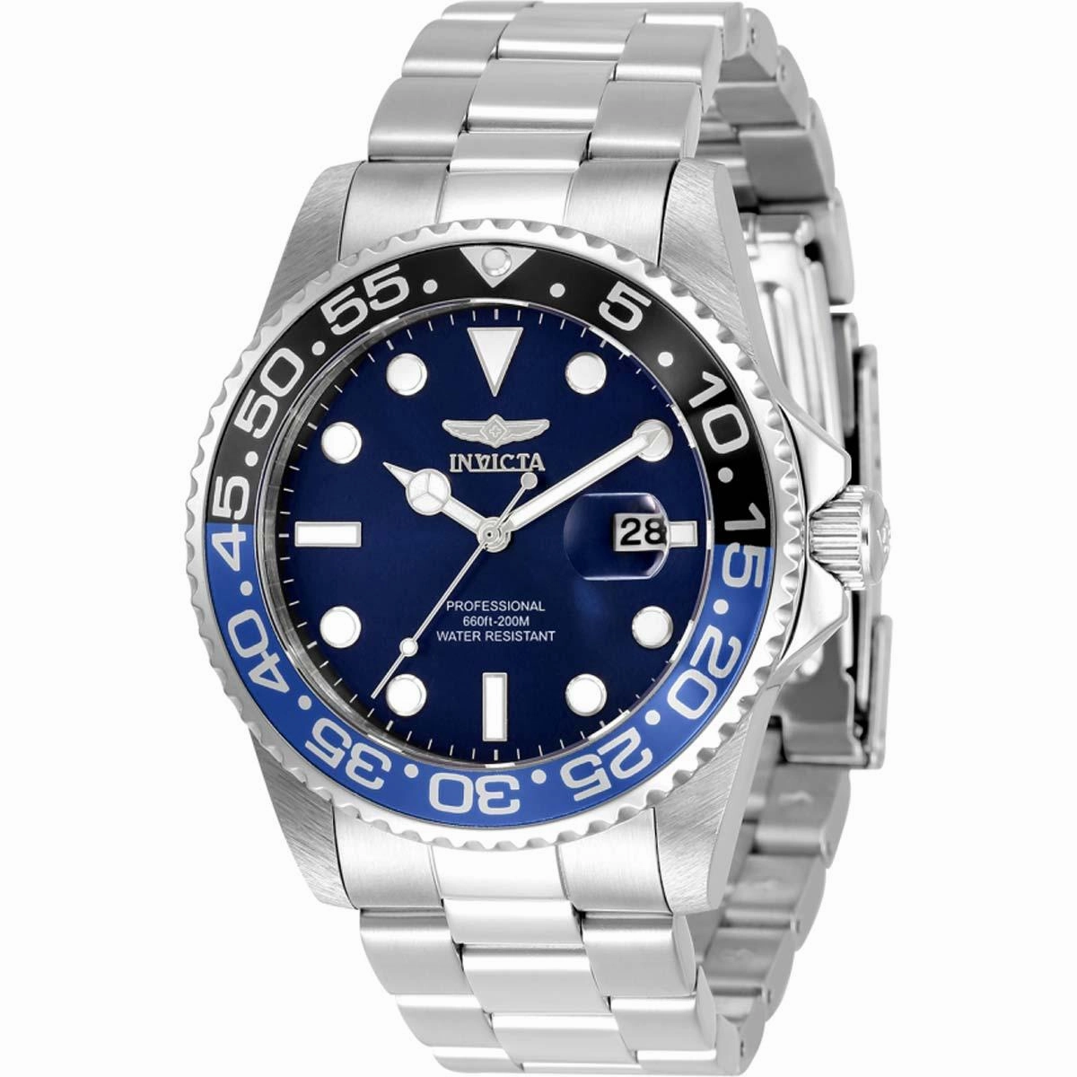 Invicta Men's Quartz Watch - Pro Diver Blue Dial Stainless Steel Bracelet | 33253