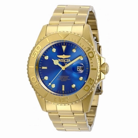 Invicta Men's Quartz Watch - Pro Diver Blue Dial Yellow Gold Bracelet | 29947