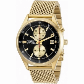 Invicta Men's Quartz Watch - Pro Diver Chronograph Black and Gold Dial | 31358