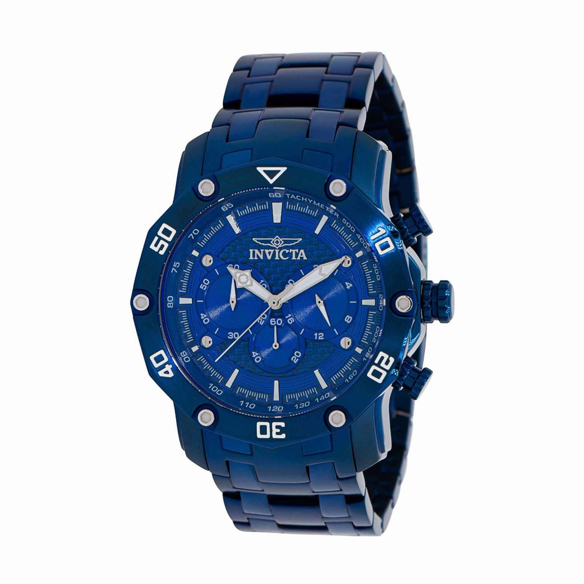 Invicta Men's Quartz Watch - Pro Diver Chronograph Blue Glass Fiber Bracelet | 40677