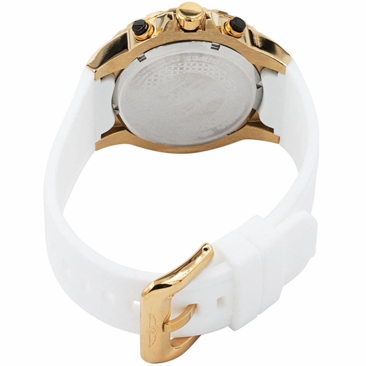 Invicta Men's Quartz Watch - Pro Diver Chronograph Date White Rubber Strap | 37755
