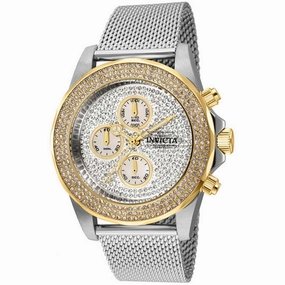 Invicta Men's Quartz Watch - Pro Diver Chronograph Two Tone Case Mesh Bracelet | 31568