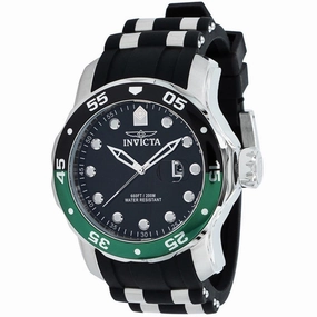 Invicta Men's Quartz Watch - Pro Diver Date Black Dial Steel and Rubber Strap | 39104