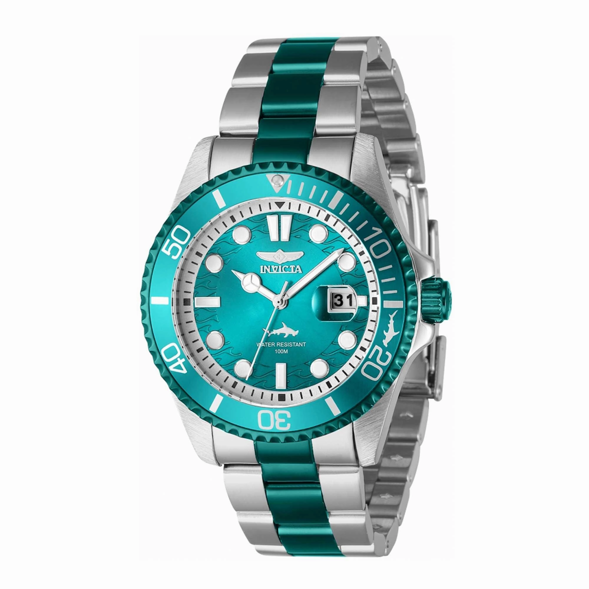 Invicta Men's Quartz Watch - Pro Diver Green Dial Two Tone Steel Bracelet | 40939