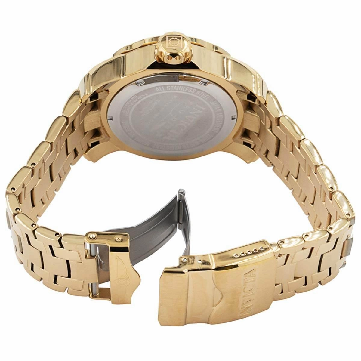 Invicta Men's Quartz Watch - Pro Diver Green Dial Yellow Gold Steel Bracelet | 39088